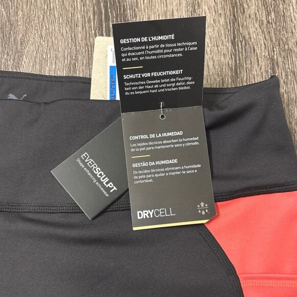 NWT Puma Eversculpt Drycell Biker Shorts Black/Peach Size XL - Picture 2 of 5